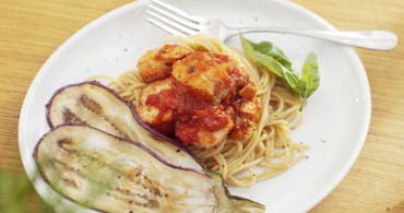 Recept Spaghetti Integrali met zalm en aubergine Grand'Italia
